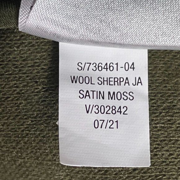 Old Navy Women's Soft-Brushed Sherpa-Trim Jacket Button Up Satin Moss XS New - Picture 14 of 15